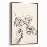 Framed canvas featuring a vintage-style winter landscape with muted gray and black tones, ideal for bedroom wall decor.