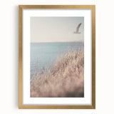 Extra large abstract art print with textured swirls in gold and white, framed, ideal for living room decor.