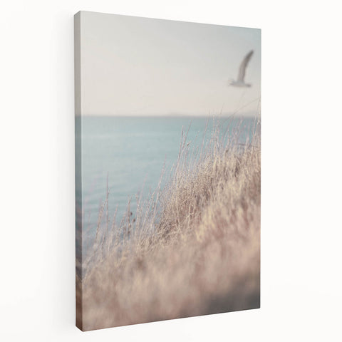 Large stretched canvas featuring a summer-themed abstract design in vibrant yellow and orange tones.