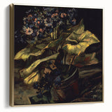 Framed canvas landscape painting featuring a silver and gold vintage scene, suitable as wall art for a bedroom.