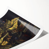 Extra large rolled canvas print featuring line art flowers in monochrome, ideal for large living room wall art.