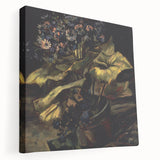 Vincent van Gogh-inspired landscape on large stretched canvas, featuring vivid blues and yellows.