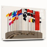 Modern Wall Art - Abstract Flags Display - Contemporary Minimalist Decor