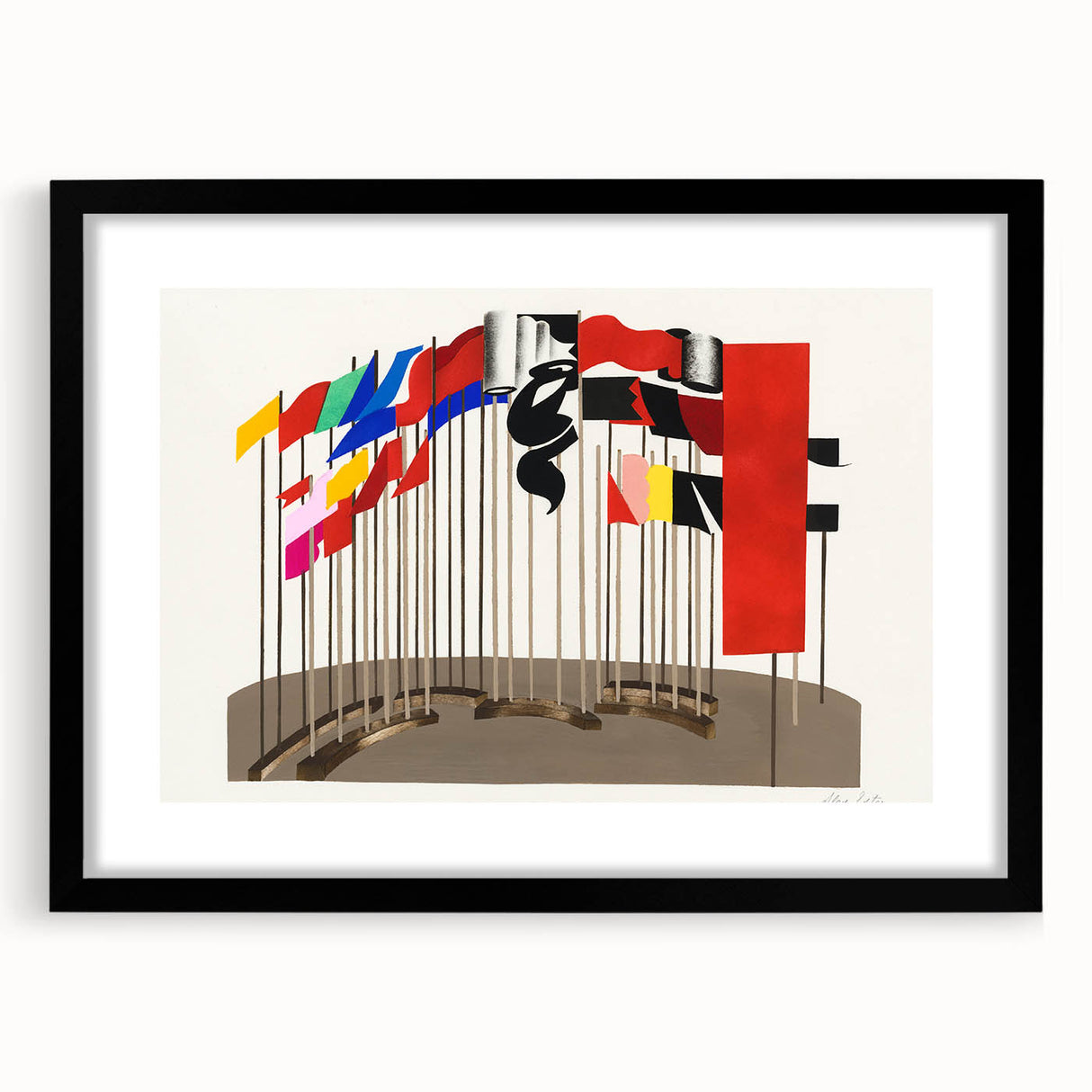 Modern Wall Art - Abstract Flags Display - Contemporary Minimalist Decor