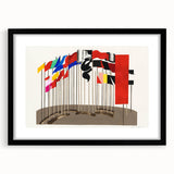 Modern Wall Art - Abstract Flags Display - Contemporary Minimalist Decor
