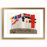 Modern Wall Art - Abstract Flags Display - Contemporary Minimalist Decor