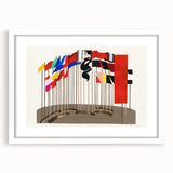 Modern Wall Art - Abstract Flags Display - Contemporary Minimalist Decor