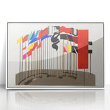 Modern Wall Art - Abstract Flags Display - Contemporary Minimalist Decor