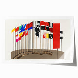 Modern Wall Art - Abstract Flags Display - Contemporary Minimalist Decor