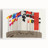 Modern Wall Art - Abstract Flags Display - Contemporary Minimalist Decor