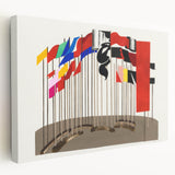 Modern Wall Art - Abstract Flags Display - Contemporary Minimalist Decor