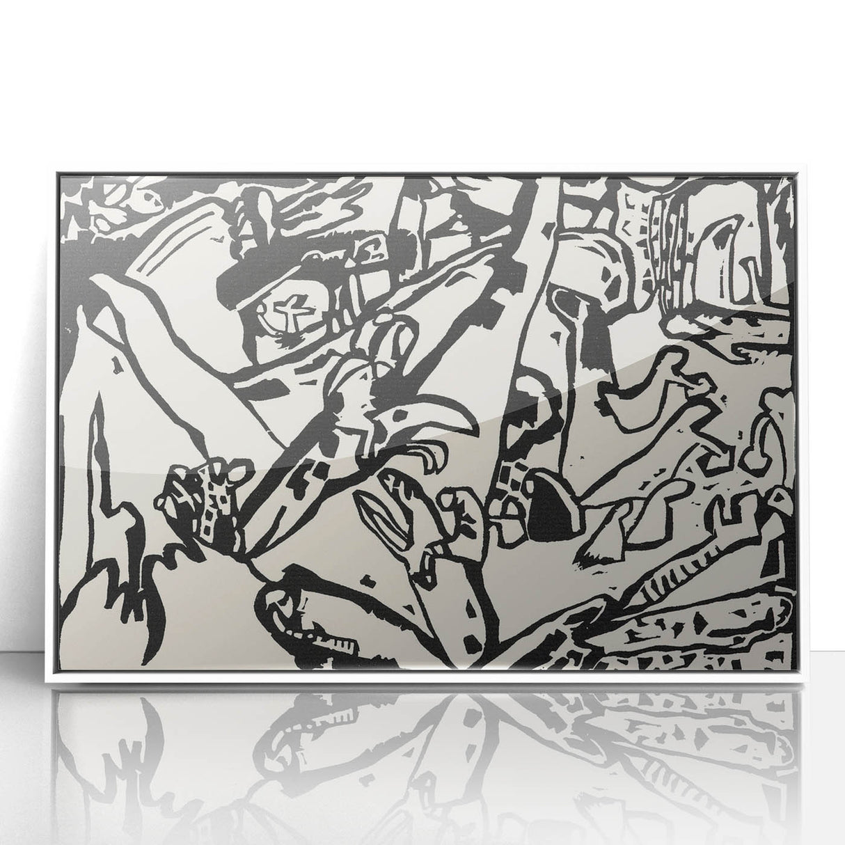 Modern Wall Art - Monochrome Abstract Composition - Contemporary Decor