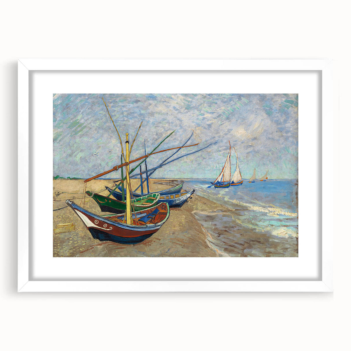 Impressionism Wall Art - Fishing Boats on the Beach by Van Gogh