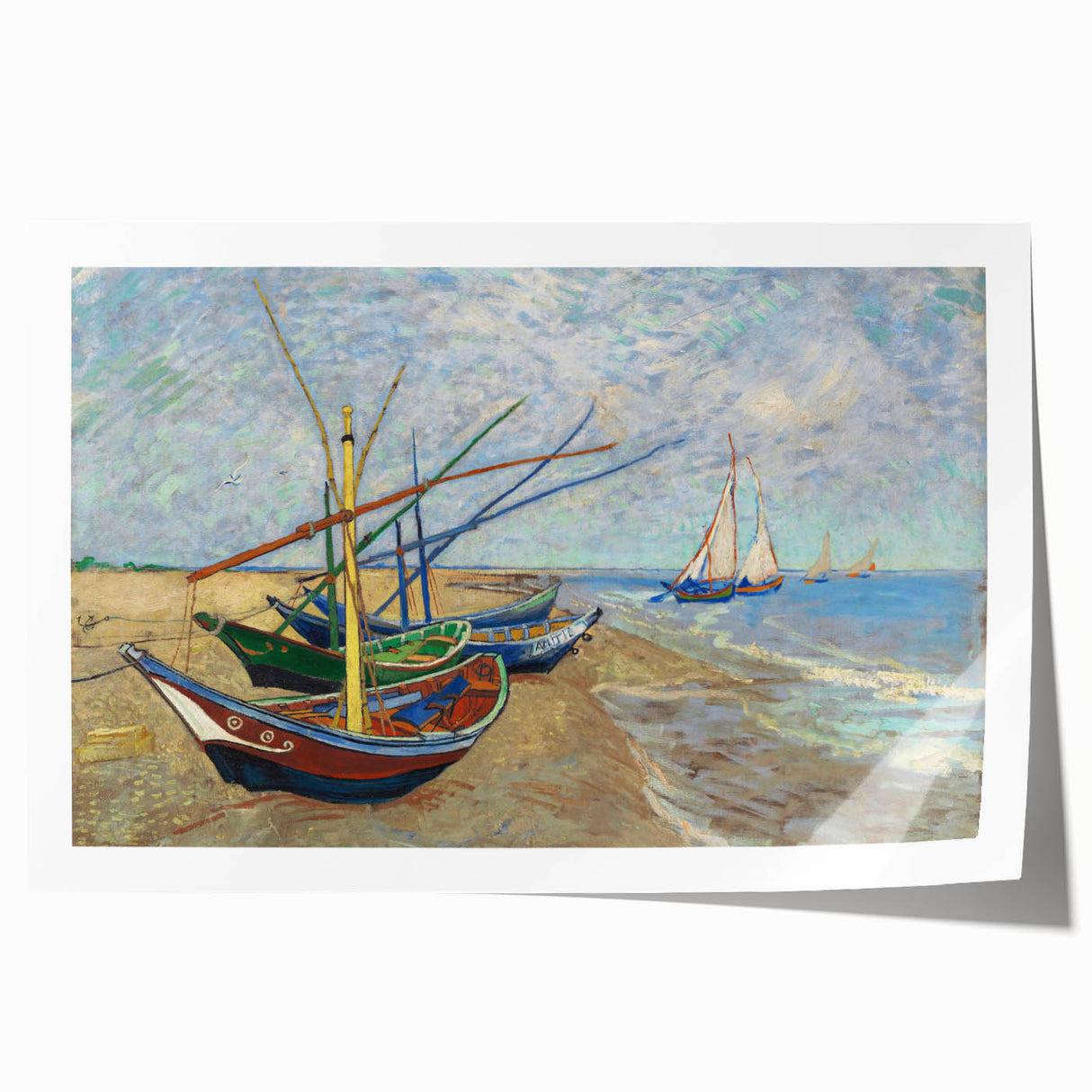 Impressionism Wall Art - Fishing Boats on the Beach by Van Gogh