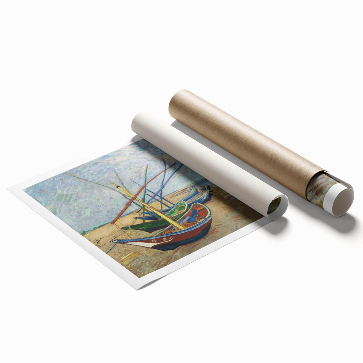 Impressionism Wall Art - Fishing Boats on the Beach by Van Gogh