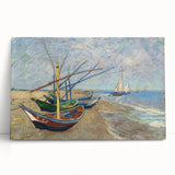 Impressionism Wall Art - Fishing Boats on the Beach by Van Gogh