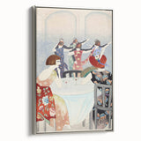 Modern Wall Art: Elegant Dance Salon Scene in Vintage Style