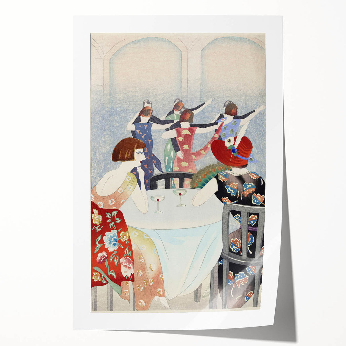 Modern Wall Art: Elegant Dance Salon Scene in Vintage Style