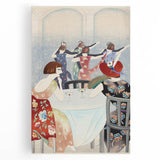 Modern Wall Art: Elegant Dance Salon Scene in Vintage Style