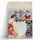 Modern Wall Art: Elegant Dance Salon Scene in Vintage Style