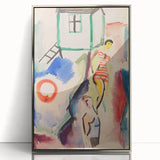 Modern Wall Art: Abstract Beach Scene with Vibrant Colors