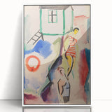 Modern Wall Art: Abstract Beach Scene with Vibrant Colors