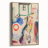 Modern Wall Art: Abstract Beach Scene with Vibrant Colors