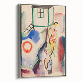 Modern Wall Art: Abstract Beach Scene with Vibrant Colors