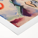 Modern Wall Art: Abstract Beach Scene with Vibrant Colors