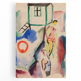 Modern Wall Art: Abstract Beach Scene with Vibrant Colors