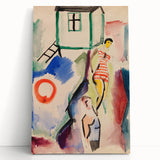 Modern Wall Art: Abstract Beach Scene with Vibrant Colors