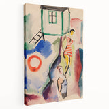 Modern Wall Art: Abstract Beach Scene with Vibrant Colors