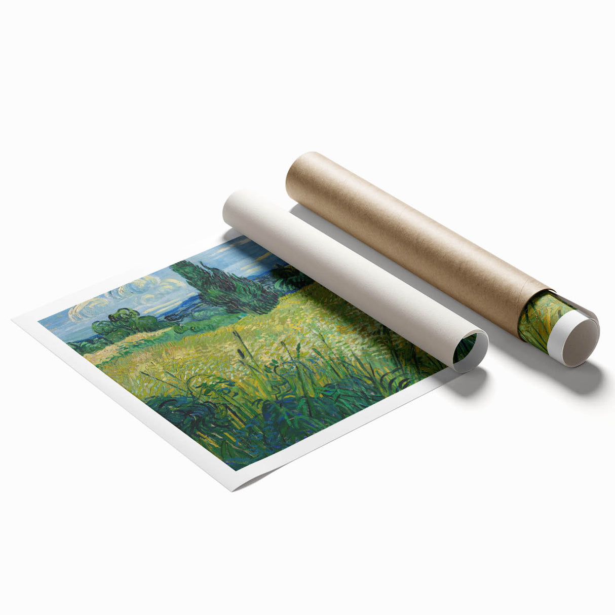 Impressionism Wall Art - Green Wheat Field with Cypress by Van Gogh