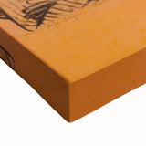 Modern Wall Art: Expressive Portrait on Warm Orange Background