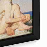 Modern Wall Art: Serene Nude Portrait by the Sea in Soft Tones
