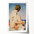 Modern Wall Art: Serene Nude Portrait by the Sea in Soft Tones
