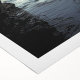 Vibrant rolled canvas artwork depicting an abstract landscape scene with intricate cave formations, showcasing rich colors and textures, perfect for home decor.