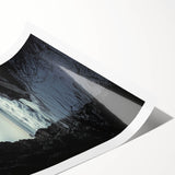 Rolled print showcasing a stunning cave landscape design, featuring intricate details and vibrant colors, packaged securely in a protective cardboard tube for easy transport.