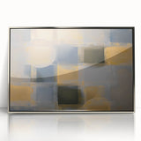 Modern Abstract Bedroom Wall Art – Gold and Gray Canvas Print