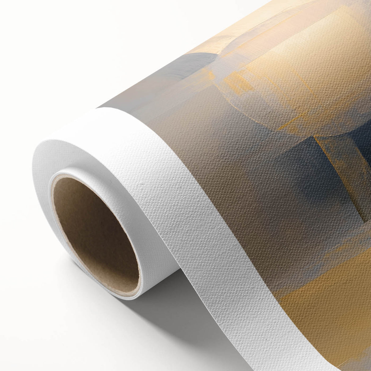 Modern Abstract Bedroom Wall Art – Gold and Gray Canvas Print