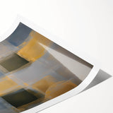 Modern Abstract Bedroom Wall Art – Gold and Gray Canvas Print