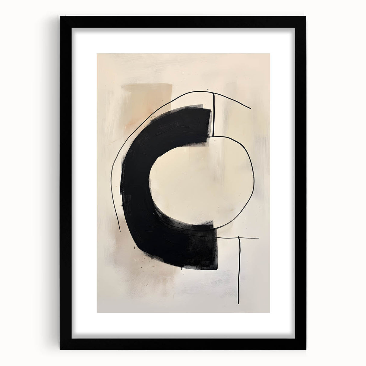 Customizable Dining Area Prints – Modern Black & Beige Canvas