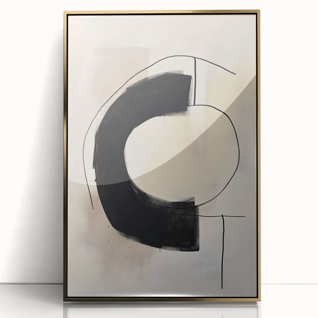 Customizable Dining Area Prints – Modern Black & Beige Canvas