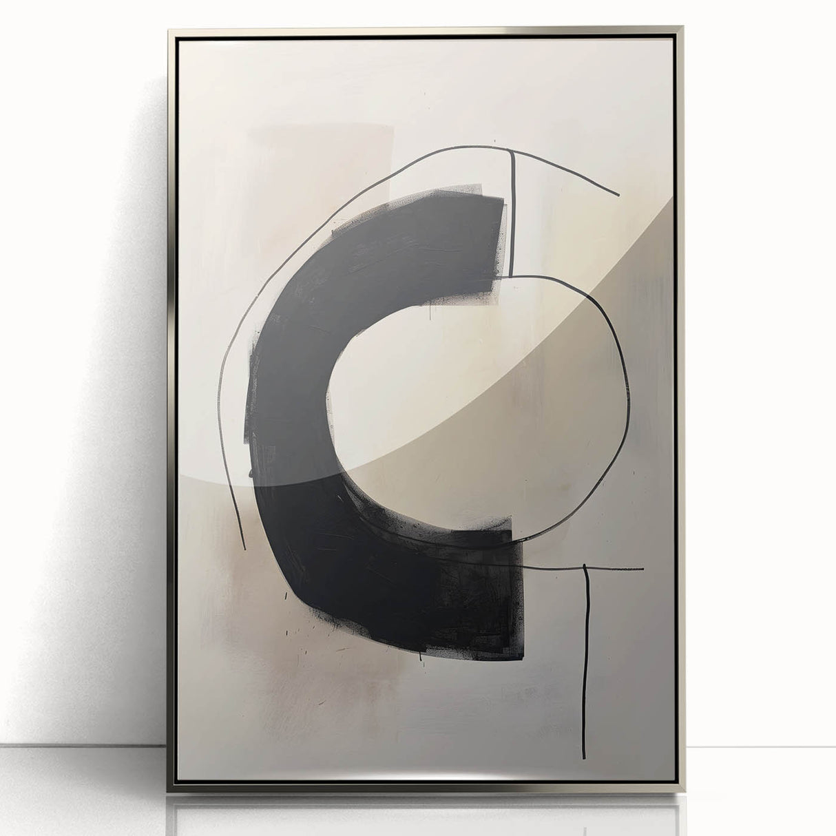 Customizable Dining Area Prints – Modern Black & Beige Canvas