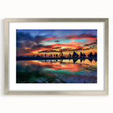 Vibrant Sunset Beach Office Wall Art – Modern Corporate Decor