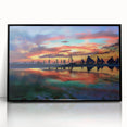 Vibrant Sunset Beach Office Wall Art – Modern Corporate Decor