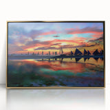 Vibrant Sunset Beach Office Wall Art – Modern Corporate Decor