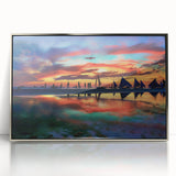 Vibrant Sunset Beach Office Wall Art – Modern Corporate Decor