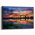Vibrant Sunset Beach Office Wall Art – Modern Corporate Decor
