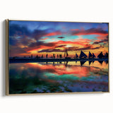 Vibrant Sunset Beach Office Wall Art – Modern Corporate Decor